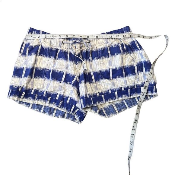 MOSSIMO Blue & White Drawstring Tie Dye Cuffed Lightweight BackFlap Pocket Short - Picture 5 of 8
